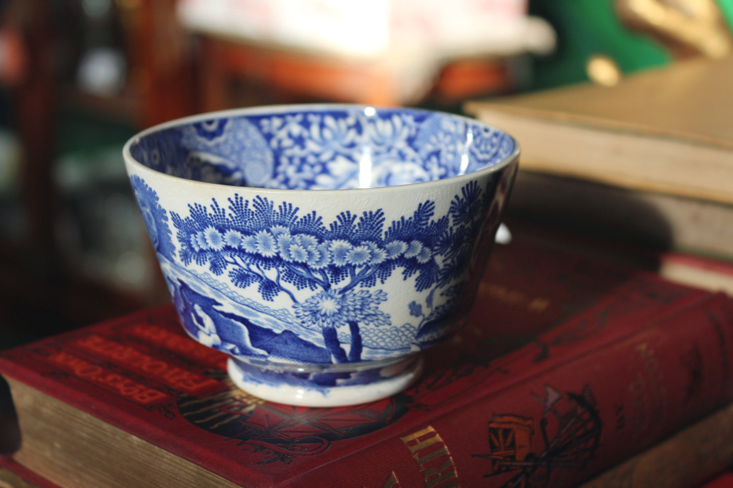 英國｜Copeland Spode古董青花瓷寬口茶杯