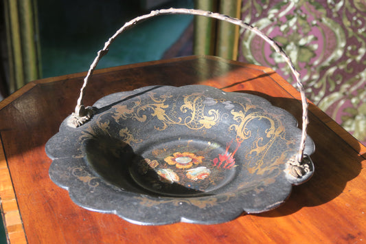 英國｜古董紙製鑲貝殼花型盤✤已蒙收藏